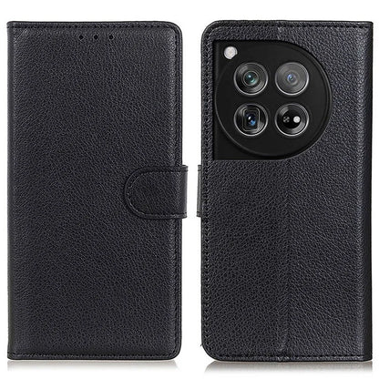 For OnePlus 12 5G Classic Litchi Grain Leather Case Phone Wallet Cover