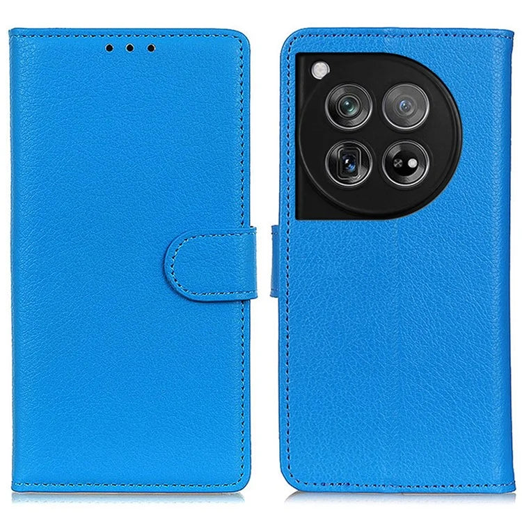For OnePlus 12 5G Classic Litchi Grain Leather Case Phone Wallet Cover