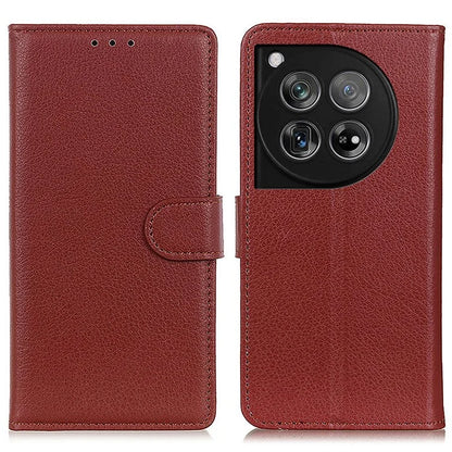 For OnePlus 12 5G Classic Litchi Grain Leather Case Phone Wallet Cover