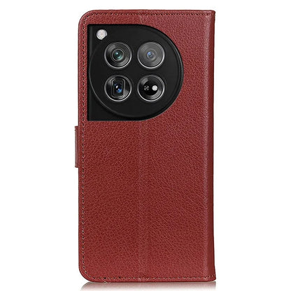 For OnePlus 12 5G Classic Litchi Grain Leather Case Phone Wallet Cover