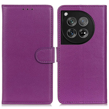 For OnePlus 12 5G Classic Litchi Grain Leather Case Phone Wallet Cover