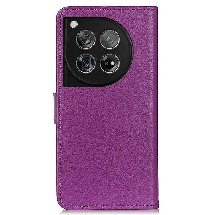 For OnePlus 12 5G Classic Litchi Grain Leather Case Phone Wallet Cover