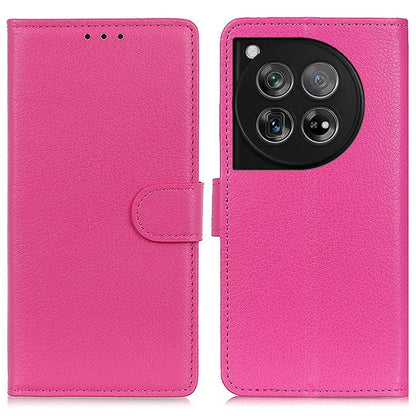 For OnePlus 12 5G Classic Litchi Grain Leather Case Phone Wallet Cover