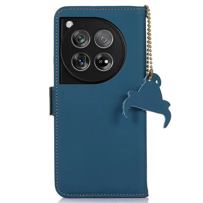 For OnePlus 12 5G Case RFID Blocking Case Wallet Genuine Cow Leather Phone Cover