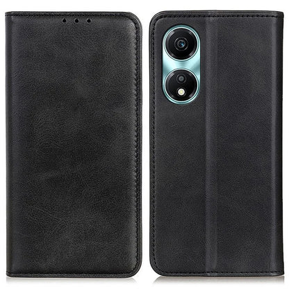 For Honor X5 Plus Split Leather Phone Case Cowhide Texture Wallet Stand