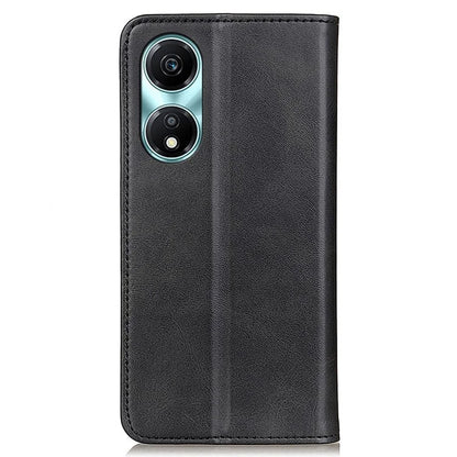 For Honor X5 Plus Split Leather Phone Case Cowhide Texture Wallet Stand