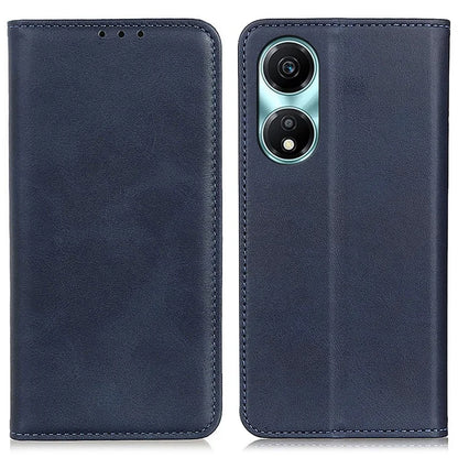 For Honor X5 Plus Split Leather Phone Case Cowhide Texture Wallet Stand