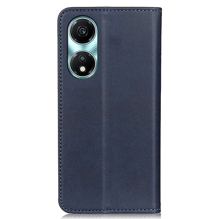 For Honor X5 Plus Split Leather Phone Case Cowhide Texture Wallet Stand