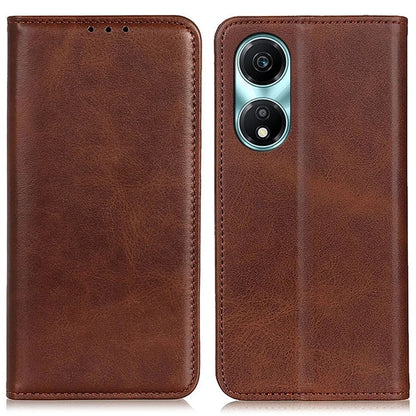 For Honor X5 Plus Split Leather Phone Case Cowhide Texture Wallet Stand