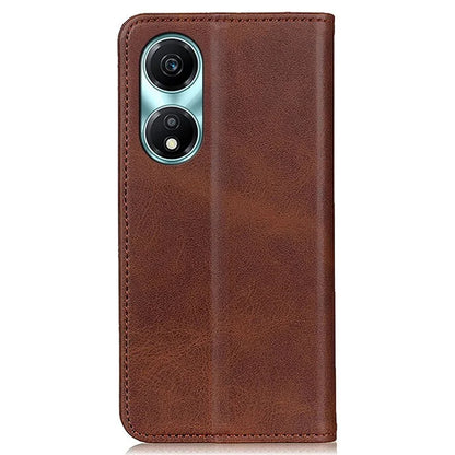 For Honor X5 Plus Split Leather Phone Case Cowhide Texture Wallet Stand