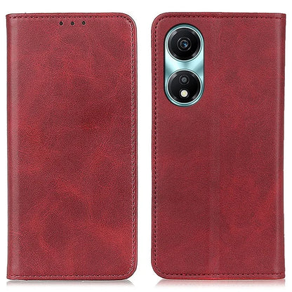 For Honor X5 Plus Split Leather Phone Case Cowhide Texture Wallet Stand