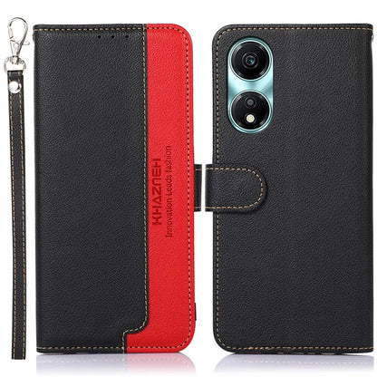 KHAZNEH For Honor X5 Plus Case RFID Blocking PU Leather Phone Wallet Cover with Handy Strap