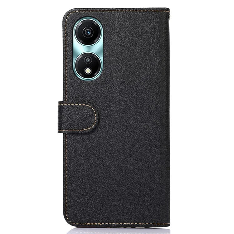 KHAZNEH For Honor X5 Plus Case RFID Blocking PU Leather Phone Wallet Cover with Handy Strap