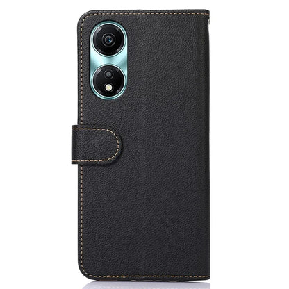 KHAZNEH For Honor X5 Plus Case RFID Blocking PU Leather Phone Wallet Cover with Handy Strap