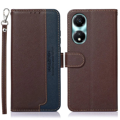KHAZNEH For Honor X5 Plus Case RFID Blocking PU Leather Phone Wallet Cover with Handy Strap