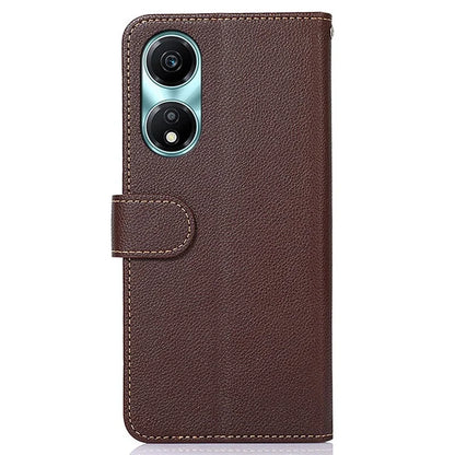 KHAZNEH For Honor X5 Plus Case RFID Blocking PU Leather Phone Wallet Cover with Handy Strap