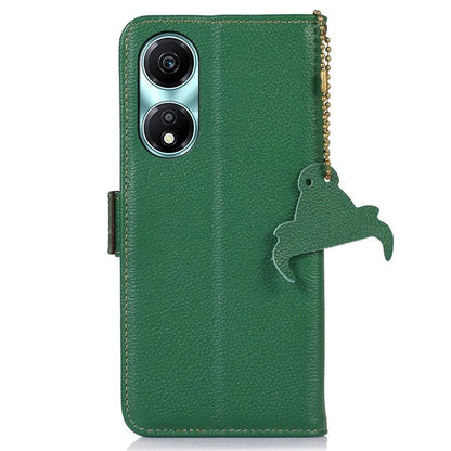 For Honor X5 Plus RFID Blocking Phone Case Genuine Cow Leather Wallet
