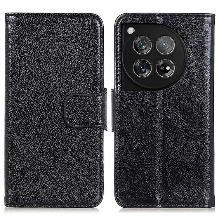 For OnePlus 12 5G Magnetic Case Split Leather Anti-scratch Nappa Texture Cell Phone Shell