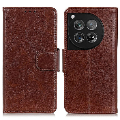 For OnePlus 12 5G Magnetic Case Split Leather Anti-scratch Nappa Texture Cell Phone Shell