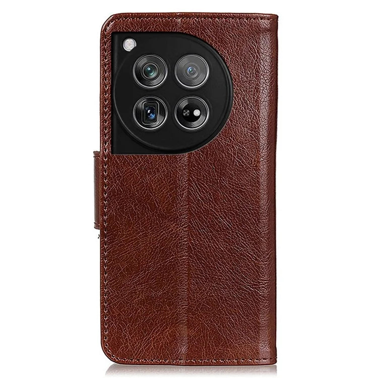 For OnePlus 12 5G Magnetic Case Split Leather Anti-scratch Nappa Texture Cell Phone Shell