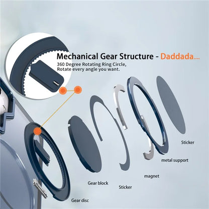 For Samsung Galaxy S24+ Magnetic Phone Case Invisible Gear 360 Degree Rotation Ring Kickstand