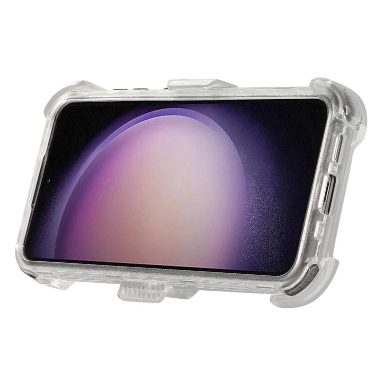 For Samsung Galaxy S24 Matte Slide Holster Phone Case Belt Clip Kickstand Black