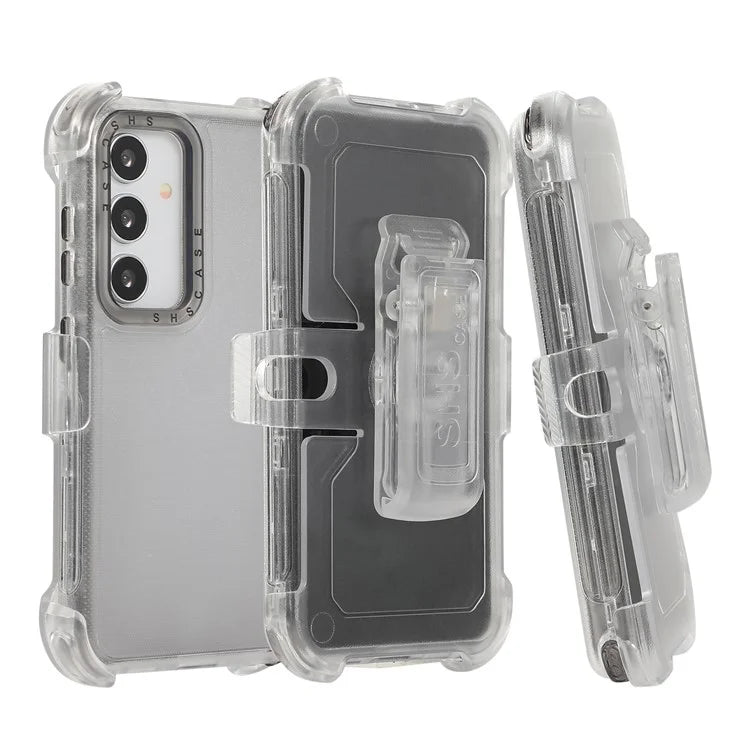 For Samsung Galaxy S24 Matte Slide Holster Phone Case Belt Clip Kickstand Black