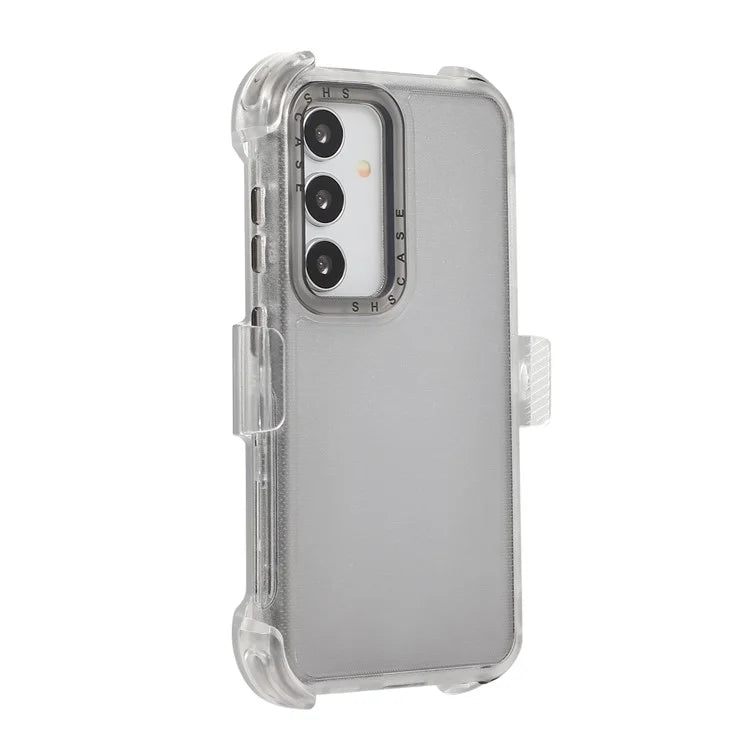 For Samsung Galaxy S24 Matte Slide Holster Phone Case Belt Clip Kickstand Black