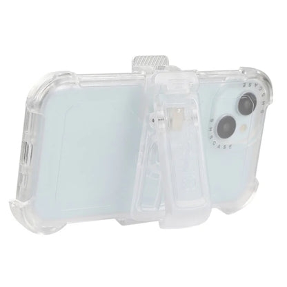 For iPhone 14 Slide Holster Matte Phone Case Back Clip Kickstand