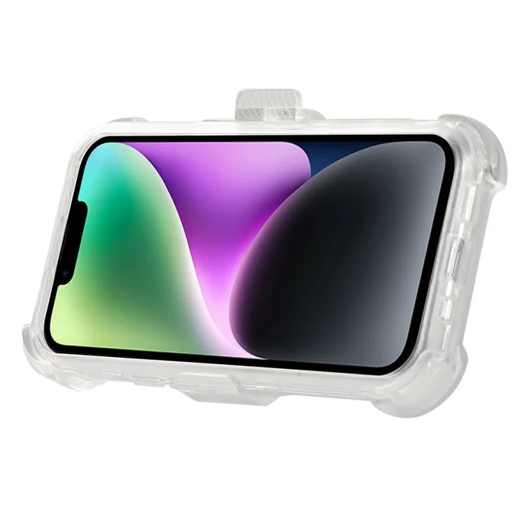 For iPhone 14 Slide Holster Matte Phone Case Back Clip Kickstand