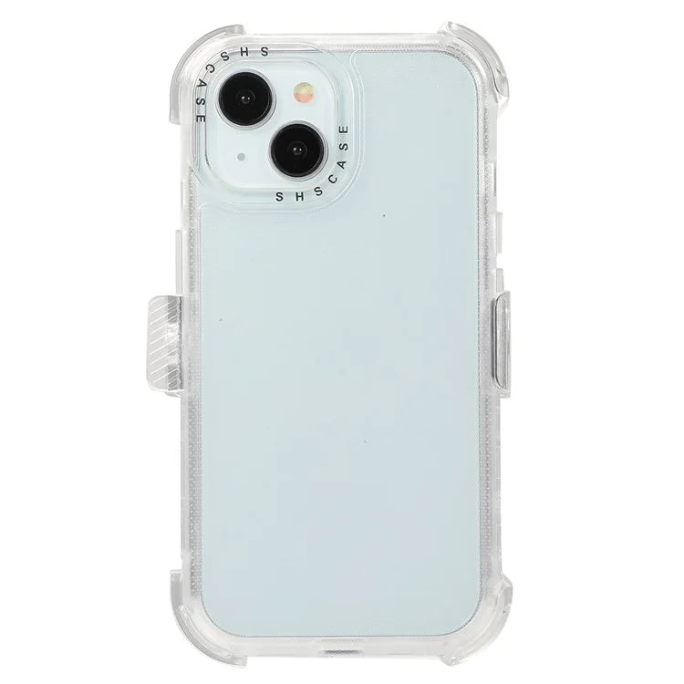 For iPhone 14 Slide Holster Matte Phone Case Back Clip Kickstand