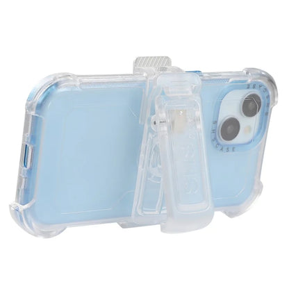 For iPhone 14 Slide Holster Matte Phone Case Back Clip Kickstand