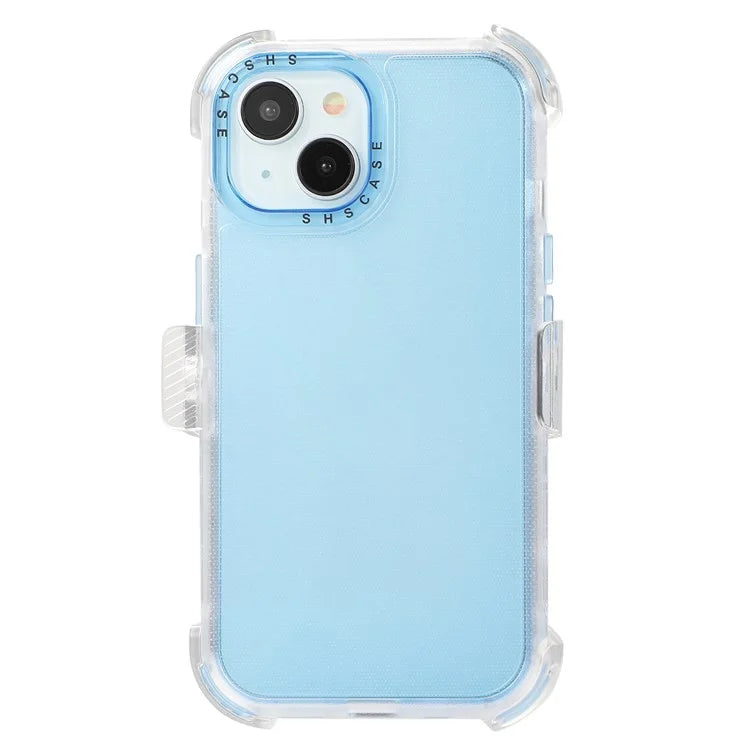 For iPhone 14 Slide Holster Matte Phone Case Back Clip Kickstand