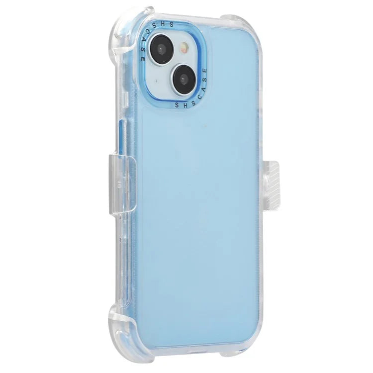 For iPhone 14 Slide Holster Matte Phone Case Back Clip Kickstand