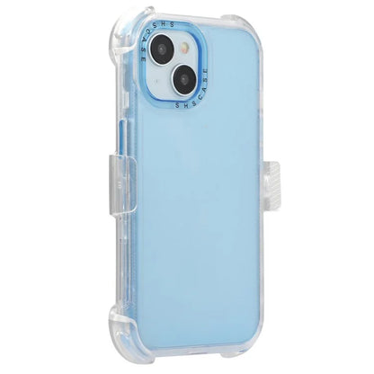 For iPhone 14 Slide Holster Matte Phone Case Back Clip Kickstand
