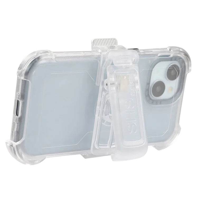 For iPhone 14 Slide Holster Matte Phone Case Back Clip Kickstand Sapphire