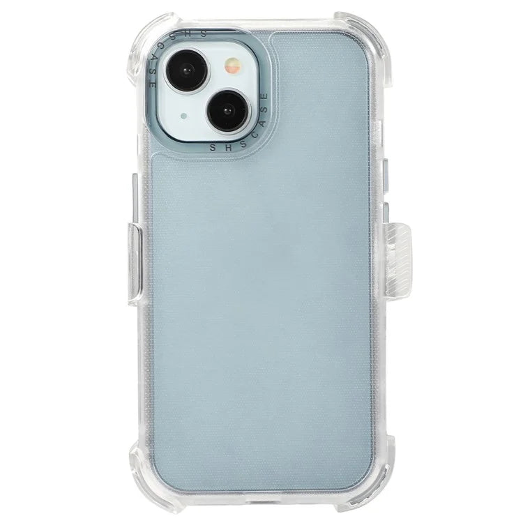 For iPhone 14 Slide Holster Matte Phone Case Back Clip Kickstand Sapphire