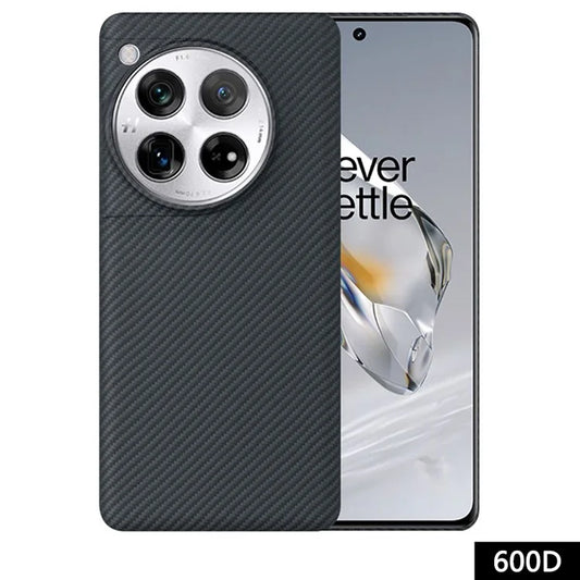 For OnePlus 12 5G Cell Phone Cases 600D Fine Texture Aramid Fiber Cover (Big Lens Hole)