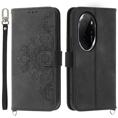 For Honor 100 Pro 5G Leather Phone Case Multi Card Slots with Versatile Straps
