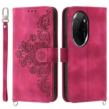 For Honor 100 Pro 5G Leather Phone Case Multi Card Slots with Versatile Straps