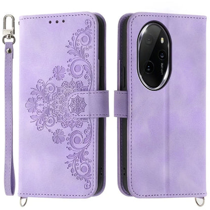 For Honor 100 Pro 5G Leather Phone Case Multi Card Slots with Versatile Straps