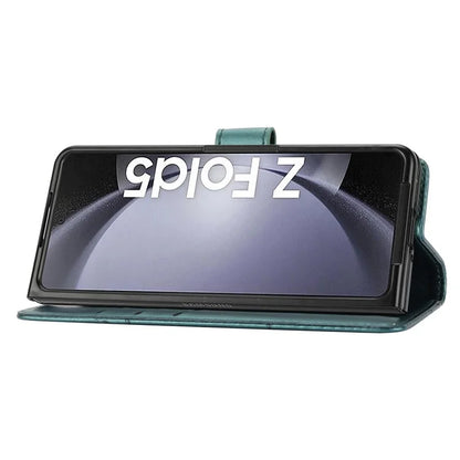 DF-06 For Samsung Galaxy Z Fold5 5G Leather Case Wallet Stand Cover Line Design