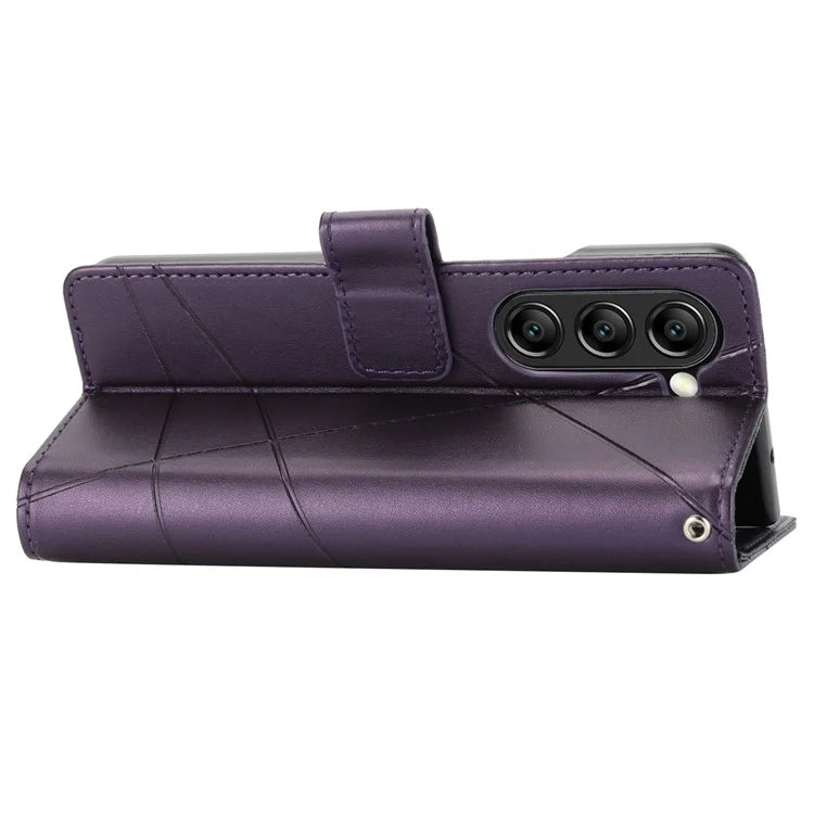 DF-06 For Samsung Galaxy Z Fold5 5G Leather Case Wallet Stand Cover Line Design