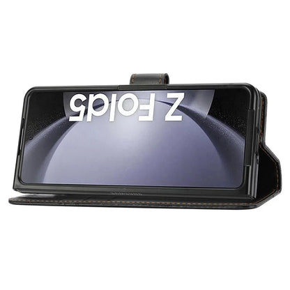 DF-06 For Samsung Galaxy Z Fold5 5G Leather Case Wallet Stand Cover Line Design