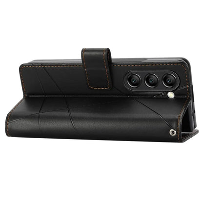 DF-06 For Samsung Galaxy Z Fold5 5G Leather Case Wallet Stand Cover Line Design