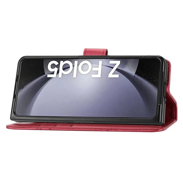 DF-06 For Samsung Galaxy Z Fold5 5G Leather Case Wallet Stand Cover Line Design