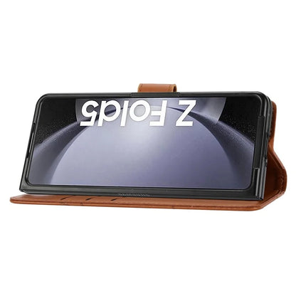 DF-06 For Samsung Galaxy Z Fold5 5G Leather Case Wallet Stand Cover Line Design