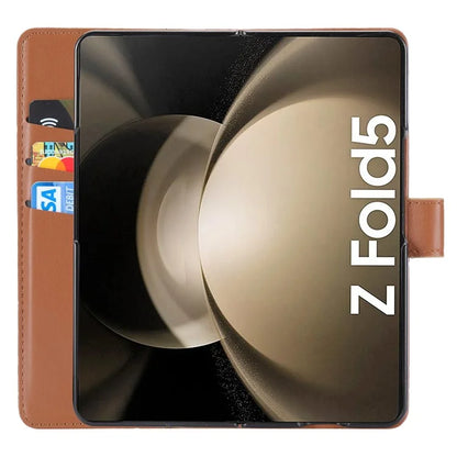 DF-06 For Samsung Galaxy Z Fold5 5G Leather Case Wallet Stand Cover Line Design