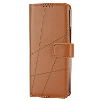DF-06 For Samsung Galaxy Z Fold4 5G Leather Case Line Imprinted Phone Cover