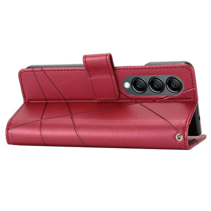 DF-06 For Samsung Galaxy Z Fold4 5G Leather Case Line Imprinted Phone Cover